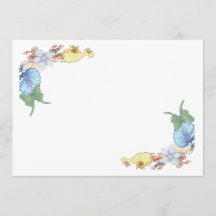 Luna Moth and Orchidées 5 x 7 Faire-part de mariag