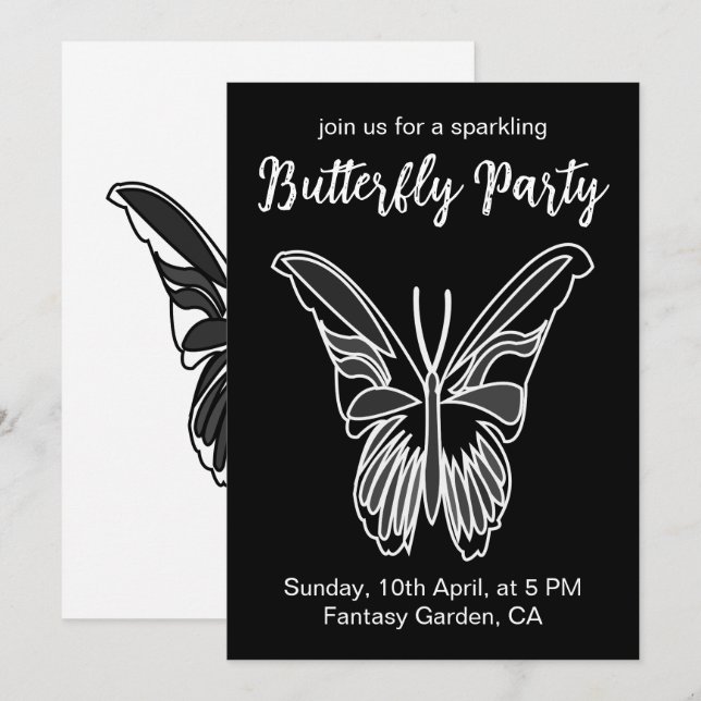 Luna Moth Butterfly Party Einladung (Vorne/Hinten)