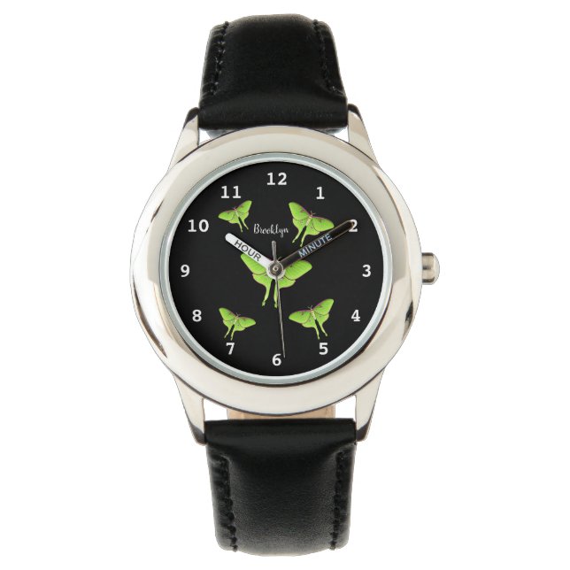 Luna Moth Cartoon Illustration Armbanduhr (Vorderseite)