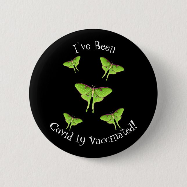 Luna Moth Cartoon Illustration Button (Vorderseite)