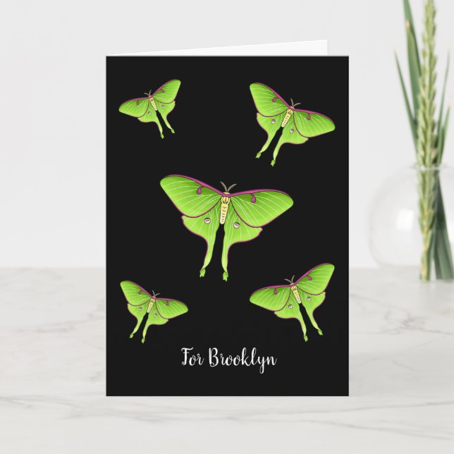 Luna Moth Cartoon Illustration Karte (Vorderseite)
