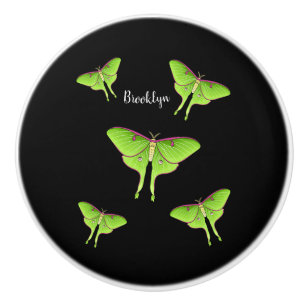 Luna Moth Cartoon Illustration Keramikknauf