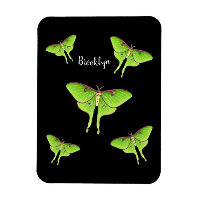 Luna Moth Cartoon Illustration Magnet (Vertikal)