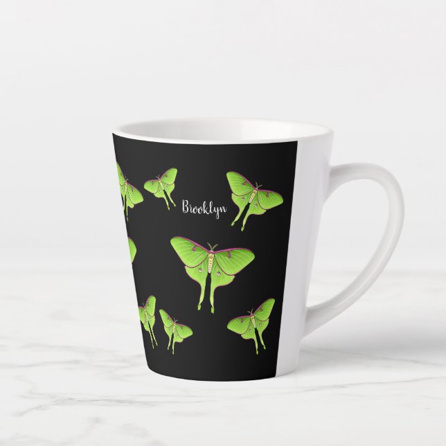 Luna Moth Cartoon Illustration Milchtasse (Rechts)