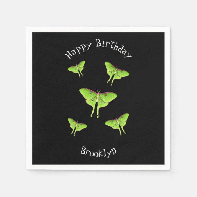 Luna Moth Cartoon Illustration Serviette (Vorderseite)