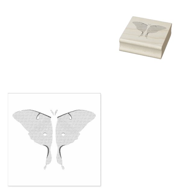 Luna Moth Gummistempel (Stempel)