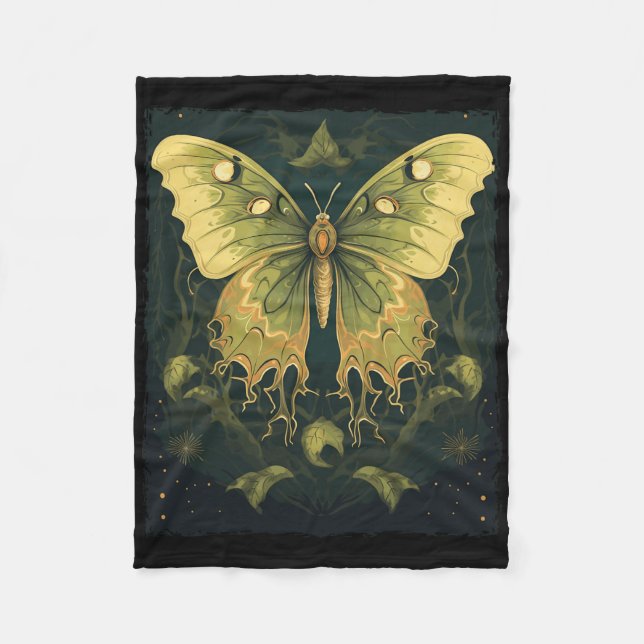 Luna Moth Halloween Fleecedecke (Vorderseite)