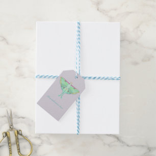 Luna Moth mit Personalisierung auf Lavendel Geschenkanhänger