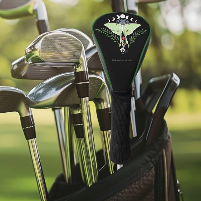 Luna Moth Moon Phases Black Golf Headcover (Von Creator hochgeladen)