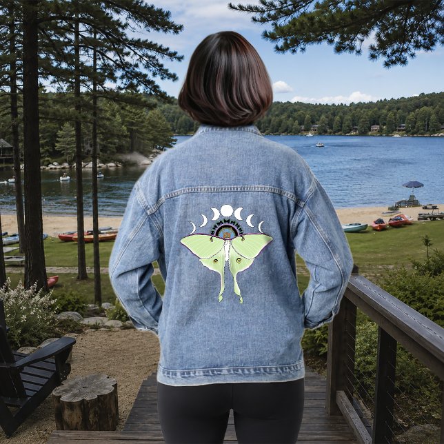 Luna Moth Moon Phases Black Jeansjacke (Von Creator hochgeladen)