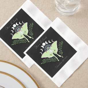 Luna Moth Moon Phases Serviette