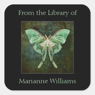 Luna Moth Nom du livre Sticker de plaque