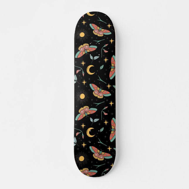 Luna Moth Pattern Skateboard (Vorne)