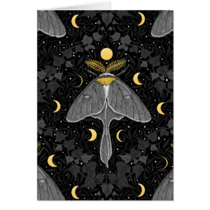 Luna moth, phases de lune et lierre damassé patron