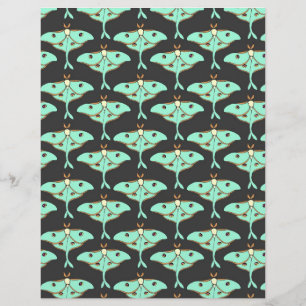 Luna Moth Scrapbook Paper 8,5" x 11"