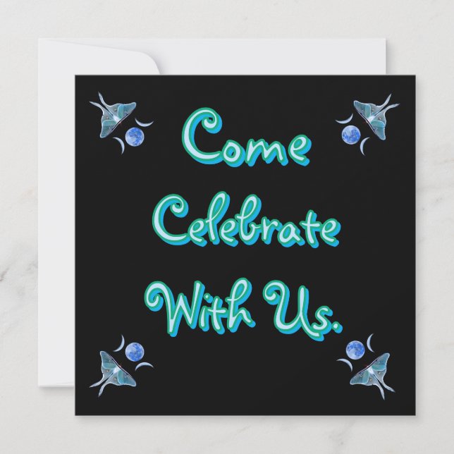 Luna Moth Triple Moon feiert mit uns Einladung (Vorderseite)