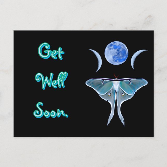 Luna Moth Triple Moon wird bald gut Postkarte (Vorderseite)