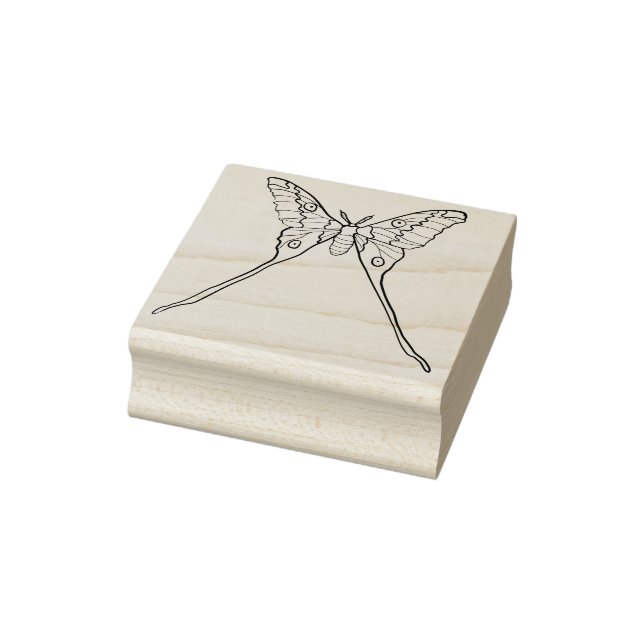 Luna Moth Yellow Orange Witchy Magical Insect Gummistempel (Stempel)