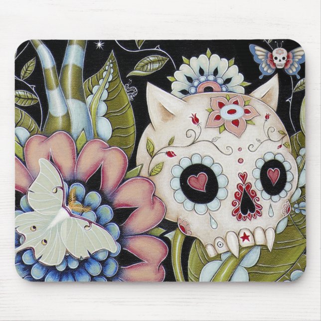 Luna-Motten-MiezekatzeScull Mousepad (Vorne)