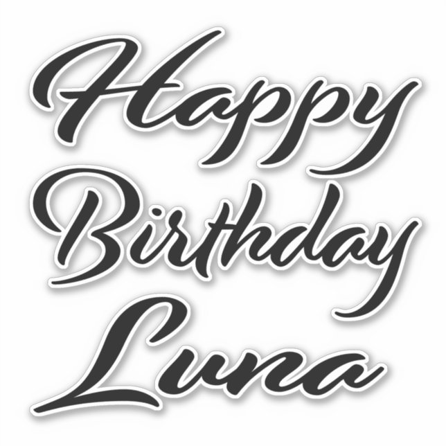 Luna Name Vorname black Sticker Geburtstag (Vorderseite)