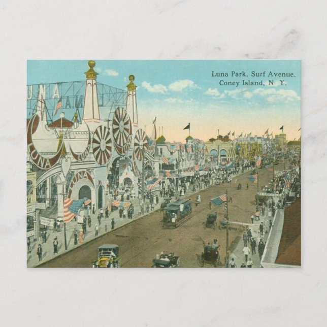 Luna Park Surf Avenue Postkarte (Vorderseite)