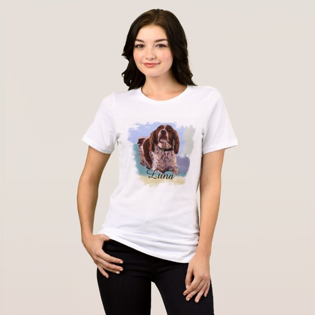 “Luna” – Portrait of a Dog - Personalize Yours Tri-Blend Shirt (Vorderseite voll)