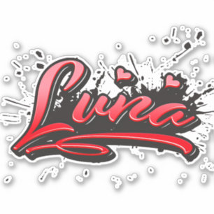 Luna red Heart Graffiti Aufkleber Sticker