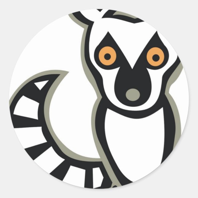 LUNA the LEMUR Runder Aufkleber (Vorderseite)