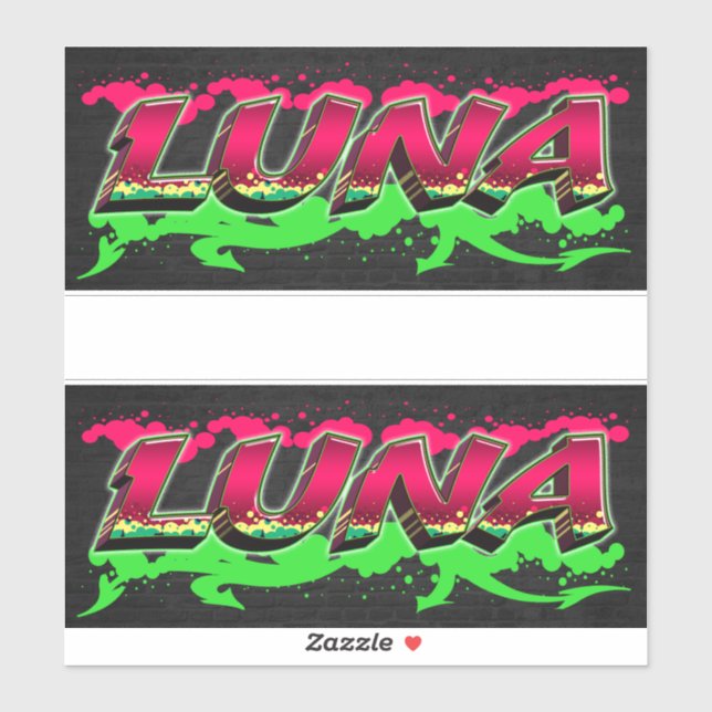 Luna Vorname Name Graffiti Aufkleber Sticker (Blatt)