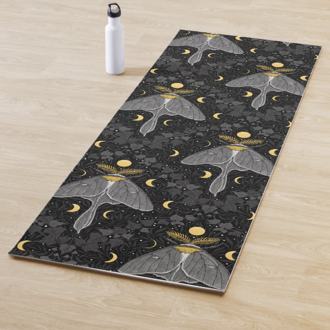 Lunamotte, Mondphasen und Efeu-Damast-Muster Yogamatte (Beispiel)