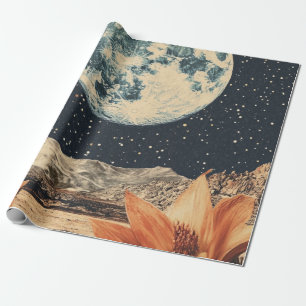 Lunar Bloom Over Sandy Peaks Geschenkpapier