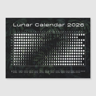 Lunar Calendar 2026 Moon Phases Chart Magnetkarte