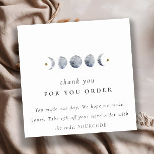 Lunar Celestial Moon Phase Danke für Ihre Bestellu Quadratische Visitenkarte