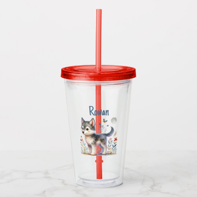 Lunar Cub - Baby Wolf Tumbler Acryltrinkbecher (Vorderseite)