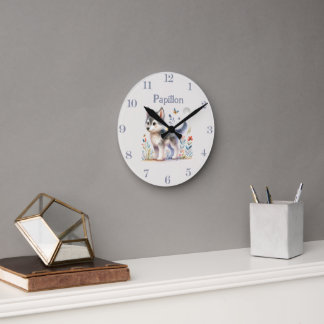 Lunar Cub - Customizable Name Baby Wolf Wall Clock Runde Wanduhr