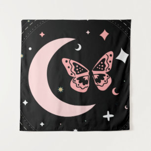 Lunar Dreams & Butterfly Nights Wandteppich