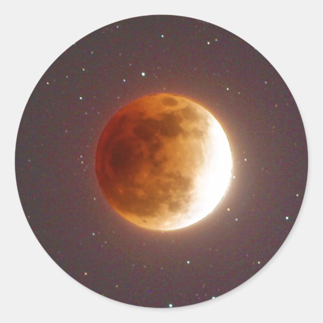Lunar Eclipse Blood Moon Runder Aufkleber (Vorderseite)