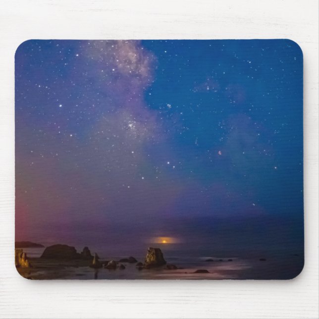 Lunar Eclipse & Milky Way | Bandon Beach, Oregon Mousepad (Vorne)