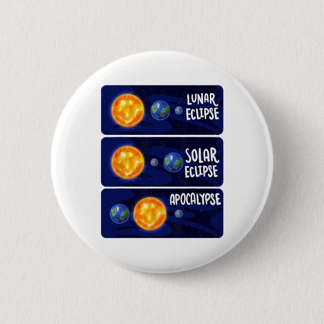Lunar Eclipse Solar Apokalypse Astrologie Button (Vorderseite)
