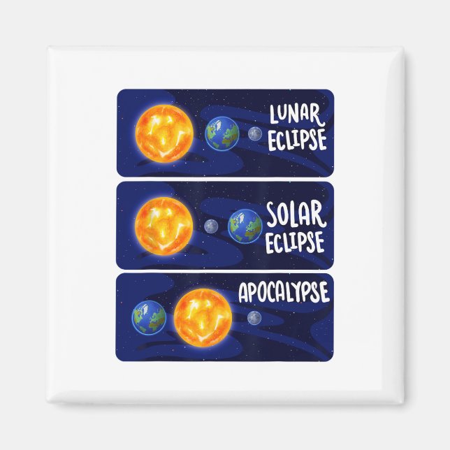 Lunar Eclipse Solar Apokalypse Astrologie Magnet (Vorne)