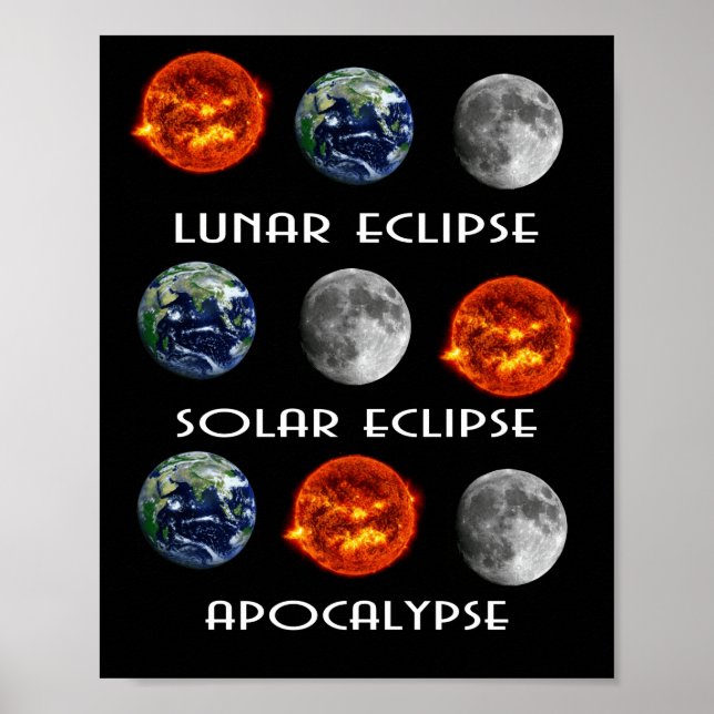 Lunar Eclipse Solar Eclipse Apokalypse Poster (Vorne)