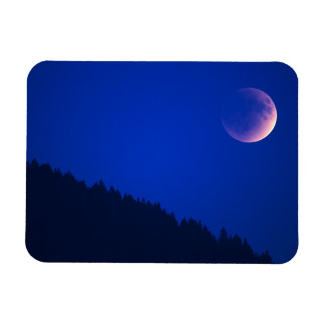 Lunar Eclipse über Wald | Zug, Schweiz Magnet (Horizontal)