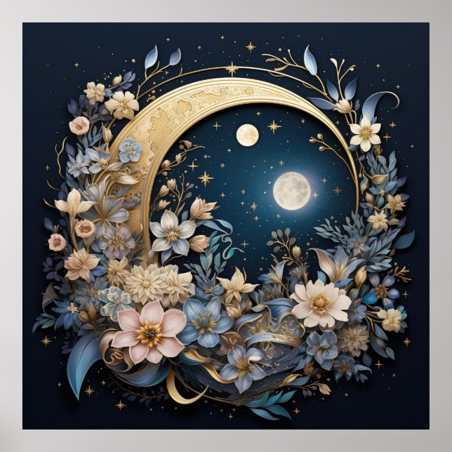 Lunar Garden Wreath Poster (Vorne)