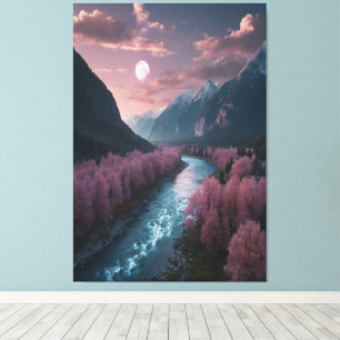Lunar Glow Leinwand - Dreamy Night Sky Art