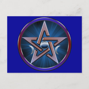 Lunar Goddess Pentagram Postcard Postkarte