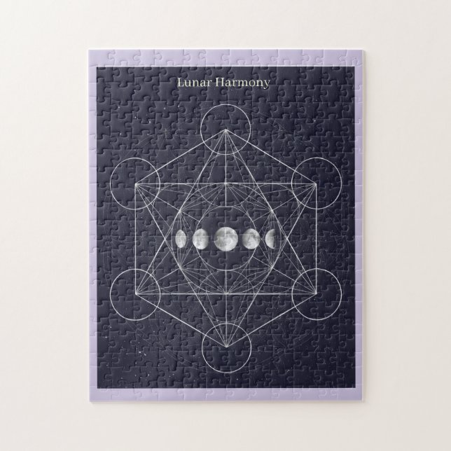 Lunar Harmony Monochrome Art Jigsaw Puzzle (Vertikal)