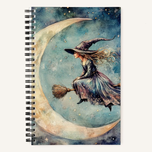 Lunar Hexe 5,5" x 8,5" Hardover-Notebook Notizbuch (Vorderseite)