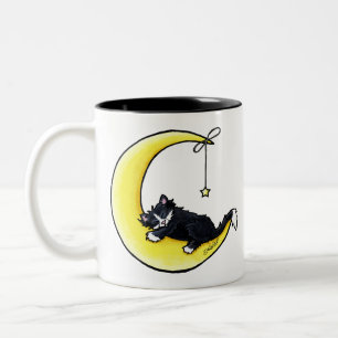 Lunar Love Tuxedo Chat Mug à café à deux tons