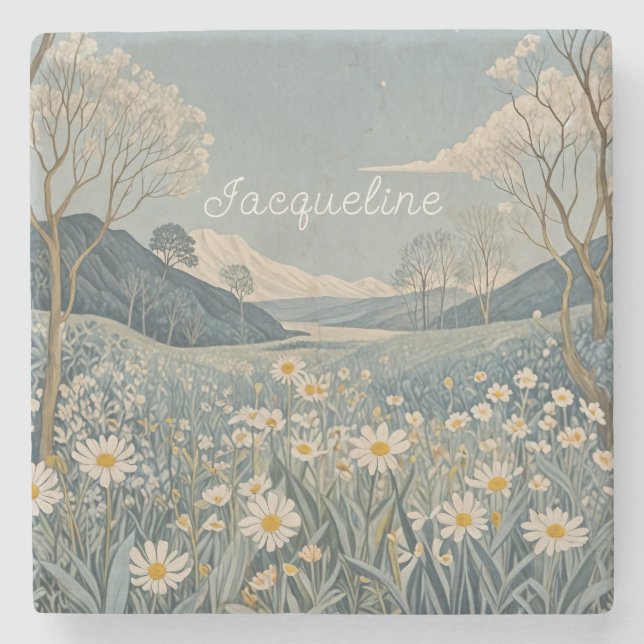 Lunar Meadow Personalisiert Steinuntersetzer (Vorderseite)