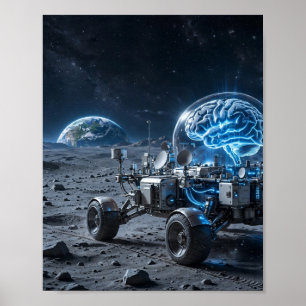 Lunar Mind — Mond Rover AI Computer Poster